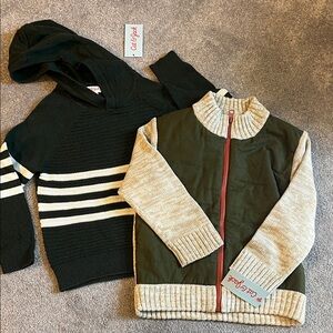Cat & Jack Black and Beige Sweater Set